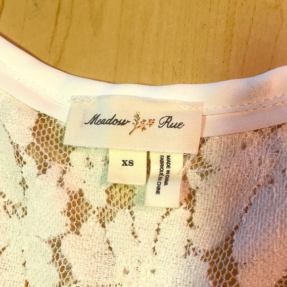 Meadow Rue Flocked Lace T-top Size XS - Picture 4 of 4